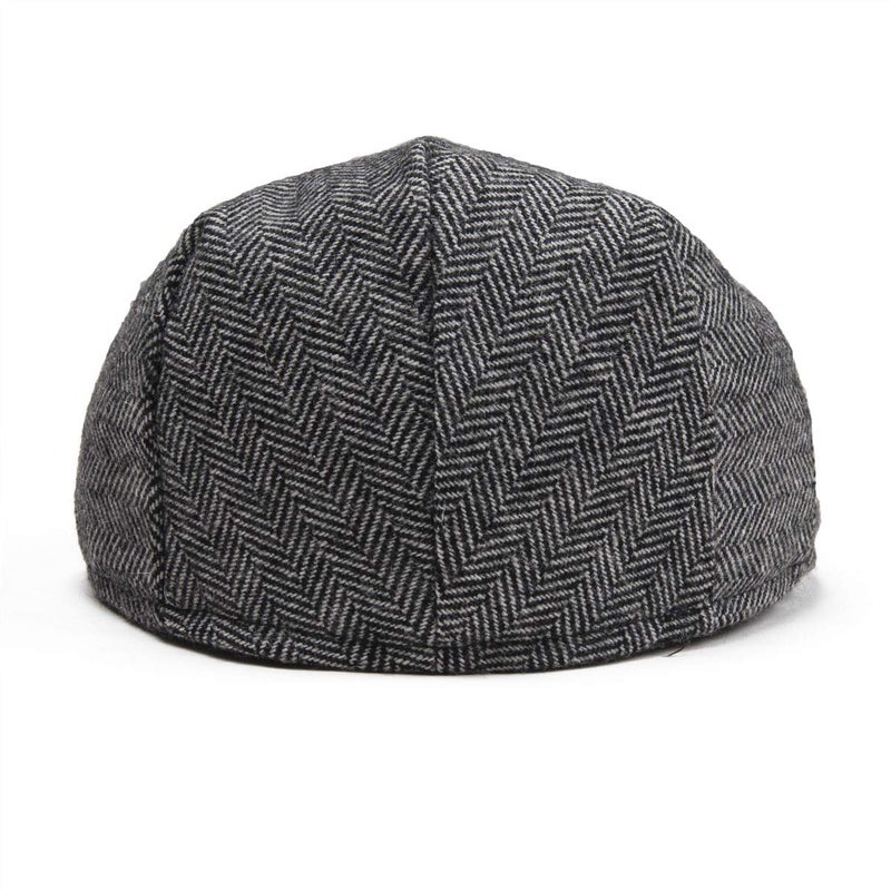 JANGOUL Kids Wool Tweed Newsboy Flat Cap Herringbone Boy Infant Toddler Child Youth Beret Hat (6-8 Years, Style1) - Image 4